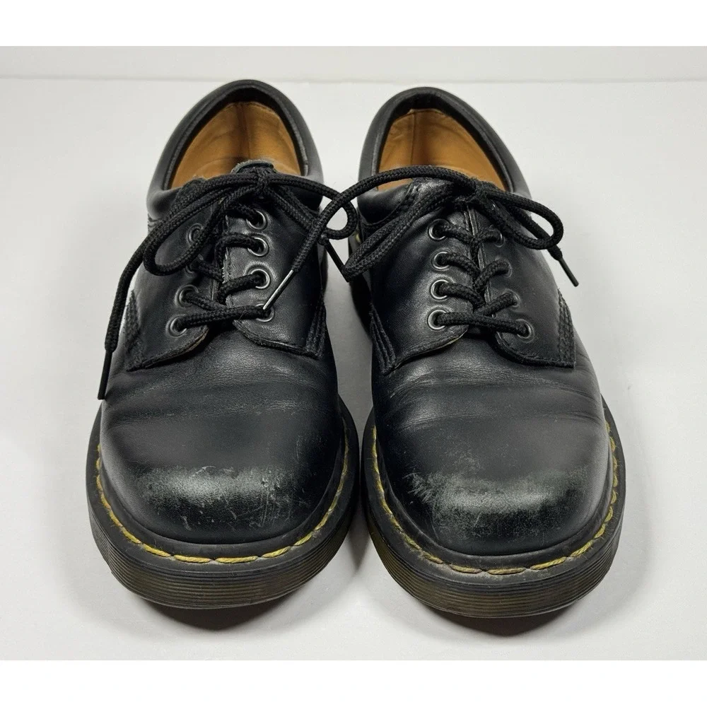 Dr Martens 8053 Black Leather Oxford Shoes Mens 8 Women 9 Chunky AirWair Lace Up
